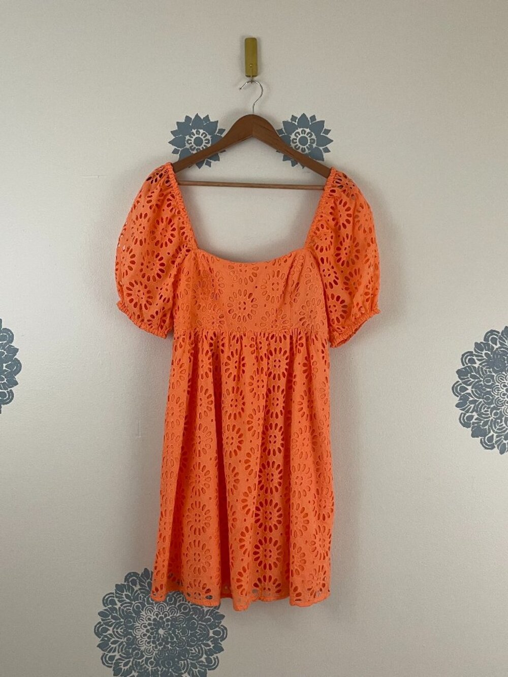 Lilly Pulitzer Kay Babydoll Eyelet Dress in Cantaloupe Orange Size 4